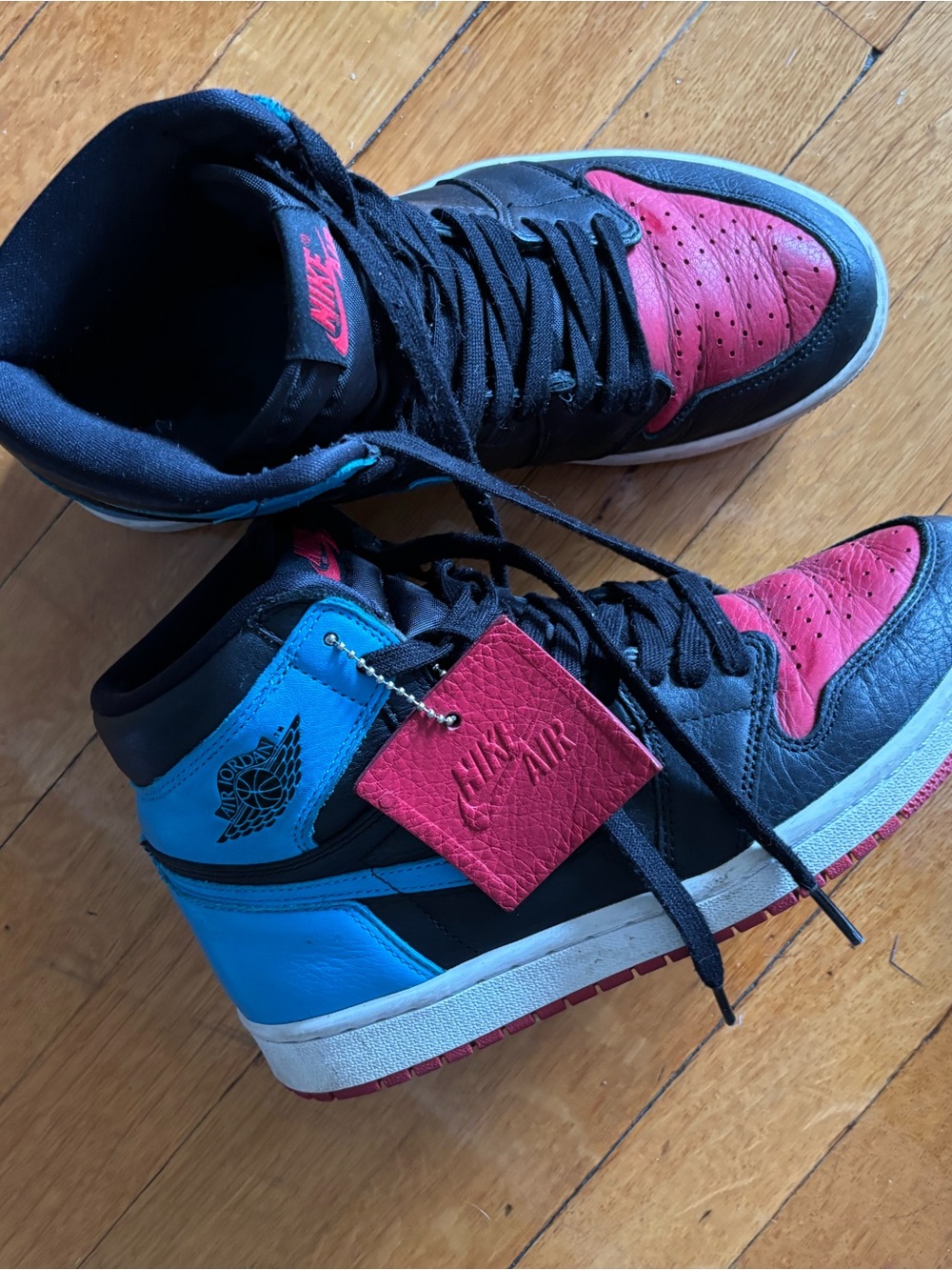 Jordan 1 High NC to CHI — Black, Blue & Red Leather